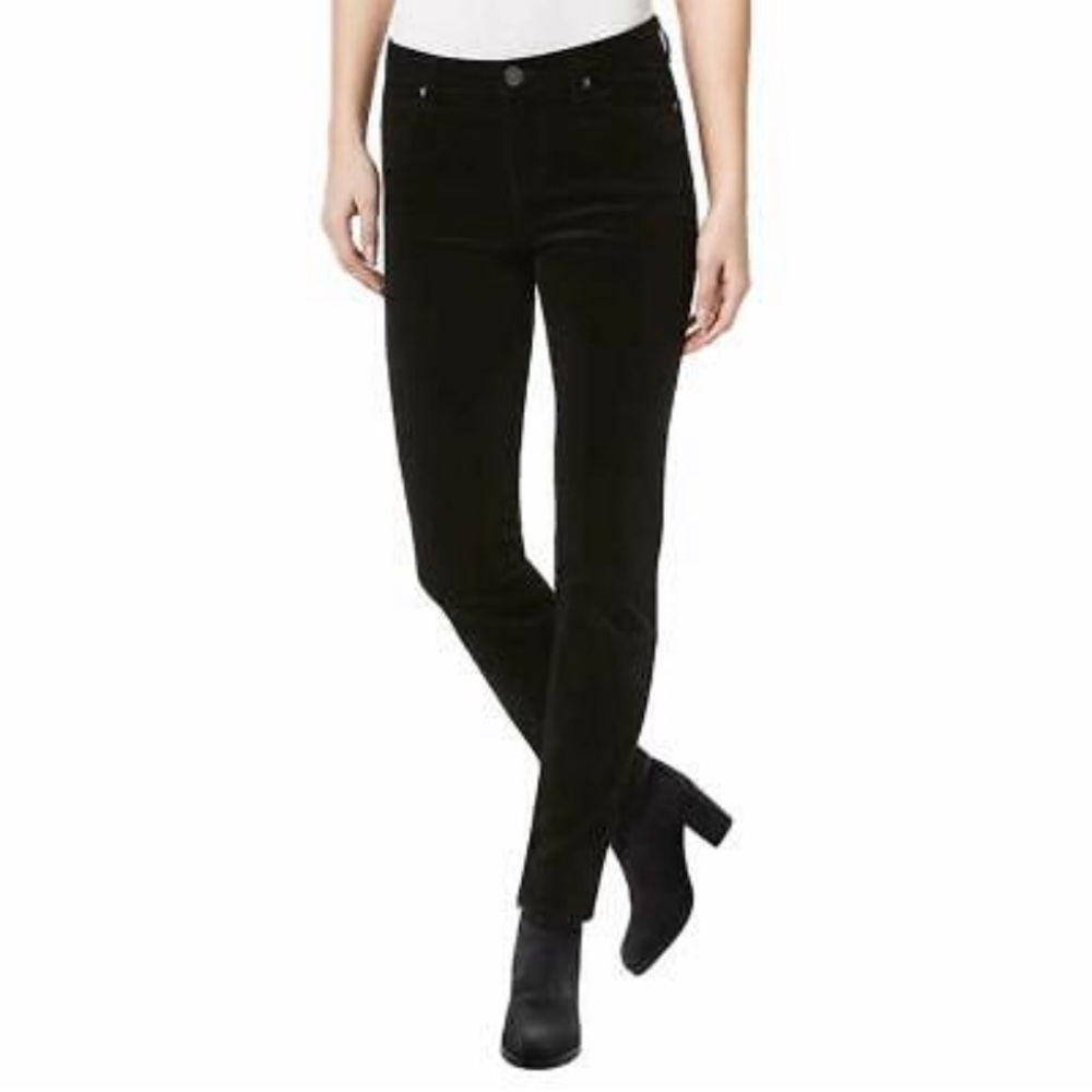 BUFFALO David Bitton Mid Rise Iron Slim Leg Corduroy Pants Black Size 4x32